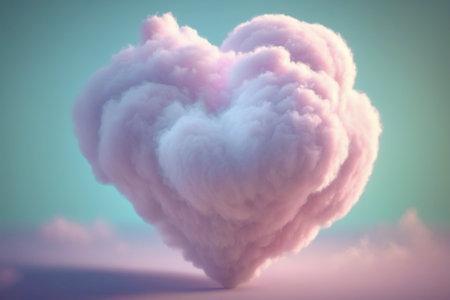 205792451 nuage en forme de coeur sur fond rose saint valentin ia ge ne rative